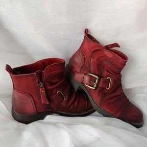 Leather Short Boot - Earth Jericho Port Wine Size 7